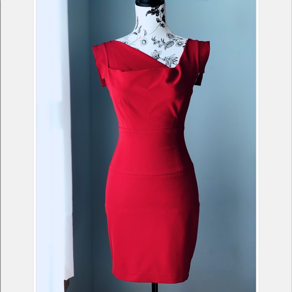 Black Halo Red Classic Jackie O Dress Mini